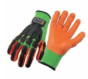 DESCRIPTION: (6) COATED GLOVES BRAND/MODEL: ERGODYNE/920 INFORMATION: GREEN & ORANGE/ABRASION LEVEL: 4 RETAIL$: 27.36 PER LOT SIZE: LARGE QTY: 6