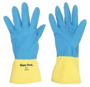 DESCRIPTION: (2) PACKS OF (12) CHEMICAL RESISTANT GLOVES BRAND/MODEL: MCR SAFETY/5406S INFORMATION: BLUE & YELLOW/NATURAL RUBBER LATEX RETAIL$: 39.64