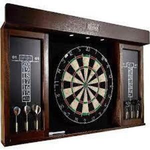 (1) DARTBOARD CABINET WITH LED LIGHTS