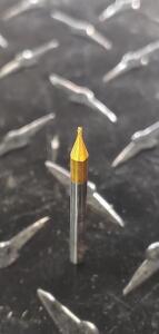 DESCRIPTION: (10) 170M 1/32" STUB END MILL BRAND/MODEL: GARR 170M INFORMATION: TiN COATED RETAIL$: $215.00 SIZE: 1/32" 9/13 QTY: 10