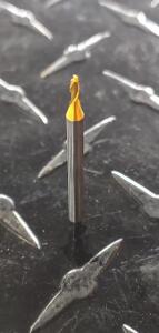 DESCRIPTION: (2) SOLID CARBIDE SQ. END MILL BRAND/MODEL: HERTEL 74611138 RETAIL$: $ 11.27 EA SIZE: 1/16" DIA 1/8" LOC QTY: 2