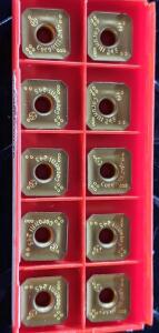 DESCRIPTION: (10) CARBIDE MILLING INSERTS BRAND/MODEL: SANDVIK COROMANT R245-12 T3 K-MM RETAIL$: $27.84 QTY: 10