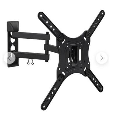 DESCRIPTION: (1) WALL MOUNT MONITOR BRACKET WITH FULL MOTION BRAND/MODEL: MOUNT-IT #MI-4110 INFORMATION: BLACK RETAIL$: $26.99 EA SIZE: 28-55 IN TV QT