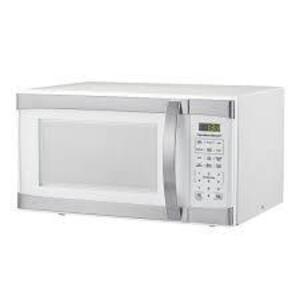 DESCRIPTION: (1) COUNTERTOP MICROWAVE OVEN BRAND/MODEL: HAMILTON BEACH INFORMATION: STAINLESS AND WHITE RETAIL$: $80.00 EA SIZE: 1.1 CU FT QTY: 1