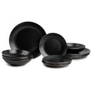 DESCRIPTION: (1) 12 PIECE DINNERWARE SET BRAND/MODEL: THYME AND TABLE INFORMATION: BLACK RETAIL$: $50.00 EA QTY: 1