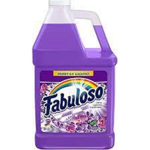 DESCRIPTION: (2) ALL PURPOSE CLEANER BRAND/MODEL: FABULOSO INFORMATION: LAVENDER, MAKES UP TO 64 GALLONS OF CLEANER RETAIL$: $42/EA SIZE: 1 GALLON QTY