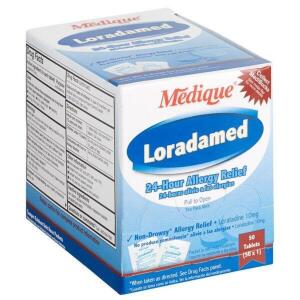 DESCRIPTION: (2) BOXES OF (50) ALLERGY TABLETS BRAND/MODEL: LORADAMED #MDQ-1512834 RETAIL$: $10.85 EA QTY: 2