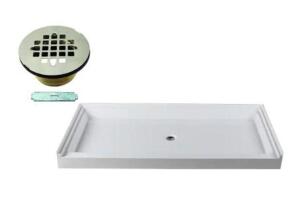 DESCRIPTION: (1) SHOWER PAN BRAND/MODEL: WESTBRASS/HPG7236WHB-07 INFORMATION: WHITE/CENTER/3-WALL RETAIL$: 456.57 SIZE: 72"L X 36"W QTY: 1