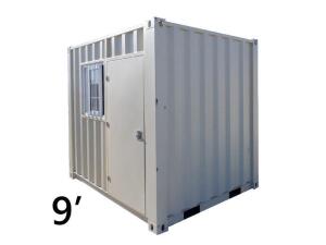 9FT STORAGE CONTAINER W/ SIDE DOOR AND WINDOW