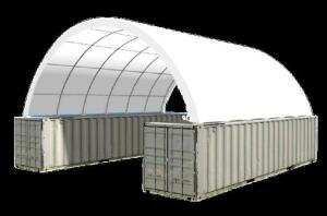 40' X 40' SHIPPING CONTAINER CANOPY SHELTER