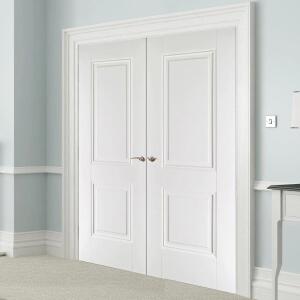 62" X 80" 2-PANEL FLAT HOLLOW-CORE INTERIOR DOUBLE DOOR UNIT