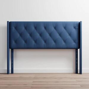 ALDO BUTTON TUFTED MID RISE UPHOLSTERED WINGBACK HEADBOARD