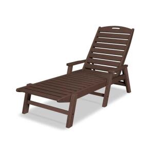 MAHOGANY NAUTICAL LONG RECLINING SINGLE CHAISE