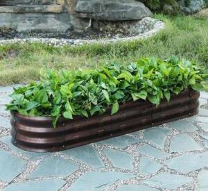 METAL OVAL GARDEN BED