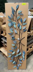 54" FLORAL METAL WALL ART