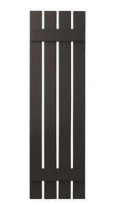 16 IN. X 47 IN. POLYPROPYLENE PLASTIC 4-BOARD OPEN BOARD AND BATTEN SHUTTERS PAIR IN BROWN