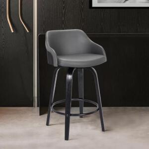 BLACK AIKEN SWIVEL BAR & COUNTER STOOL