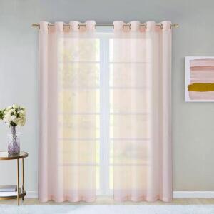 SHIRLEEN EXTRA WIDE SOLID SEMI-SHEER GROMMET CURTAIN PANELS (SET OF 2)