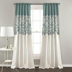 (2) - ESTATE GARDEN PRINT ROOM DARKENING WINDOW CURTAINS