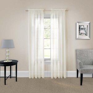 (2) - VICTORIA VOILE MODERN SHEER ROD POCKET WINDOW CURTAINS