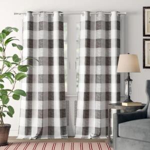 ROSENBLUM PLAID BLACKOUT THERMAL GROMMET CURTAIN PANELS (SET OF 2)