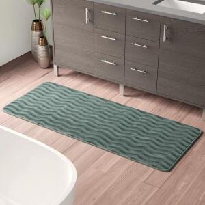 GREEN YEAGERTOWN EXTRA LONG MULTIPLE NON-SLIP BATH RUG