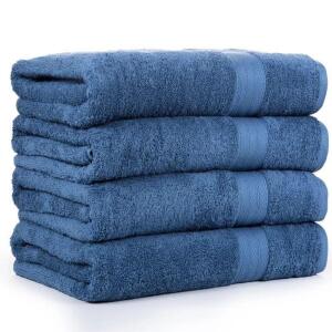 DENIM CRESSEX ABSORB 4 PIECE 100 PERCENT COTTON BATH TOWEL SET (SET OF 4)