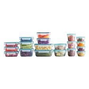 DESCRIPTION: (1) 38 PIECE SET OF PLASTIC FOOD STORAGE CONTAINERS BRAND/MODEL: SNAPWARE RETAIL$: $34.99 EA QTY: 1