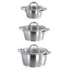 DESCRIPTION: (1) SET OF 3 STACKABLE SAUCE POTS BRAND/MODEL: TRAMONTINA INFORMATION: STAINLESS RETAIL$: $100.00EA SIZE: 1/3/6 QT QTY: 1