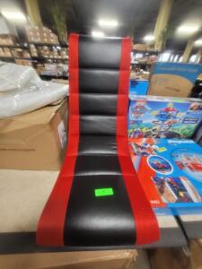 DESCRIPTION: (1) GAMING CHAIR BRAND/MODEL: SHARPER IMAGE INFORMATION: RED AND BLACK RETAIL$: $100.00 EA QTY: 1