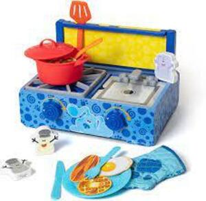 DESCRIPTION: (1) WOODEN COOKING PLAYSET BRAND/MODEL: BLUES CLUES RETAIL$: $50.0 EA QTY: 1