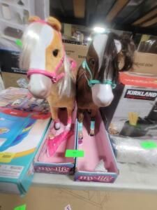 DESCRIPTION: (2) POSEABLE HORSE DOLLS BRAND/MODEL: MY LIFE AS A HORSE RETAIL$: $50.00 EA SIZE: 18" QTY: 2