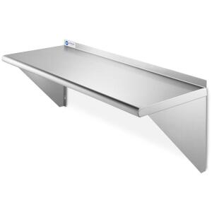 DESCRIPTION: (2) WALL MOUNT SHELF BRAND/MODEL: GRIDMANN INFORMATION: STAINLESS RETAIL$: $128.00 EA SIZE: 48X18 QTY: 2