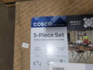 DESCRIPTION: (1) 5 PIECE SET KITCHEN TABLE AND CHAIR BRAND/MODEL: MAINSTAYS INFORMATION: BLACK RETAIL$: $100.00 EA QTY: 1