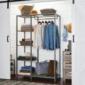 DESCRIPTION: (1) GARMENT RACK BRAND/MODEL: BETTER HOMES AND GARDEN RETAIL$: $88.00 EA QTY: 1