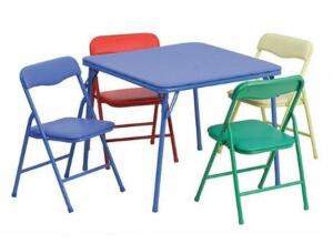 (1) LOT OF (5) SQUARE FOLDING TABLE SET