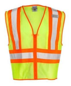 (10) CONTRASTING MESH SAFETY VEST