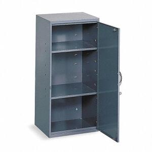 DESCRIPTION: (1) WALL CABINET BRAND/MODEL: DURHAM MFG #3KR01 INFORMATION: GREY RETAIL$: 143.46 SIZE: 13X12X30 QTY: 1