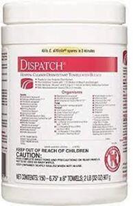 DESCRIPTION: (6) DISINFECTANT TOWELS BRAND/MODEL: DISPATCH RETAIL$: $20.00 EA SIZE: 150 A CAN QTY: 6