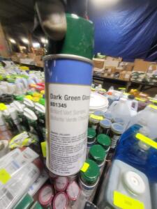 DESCRIPTION: (6) GLOSS SPRAY PAINT BRAND/MODEL: CLASS 3 SOLUTIONS BD1345 INFORMATION: DARK GREEN RETAIL$: $8.48 EA SIZE: 12 OZ QTY: 6