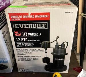 EVERBILT 1/3 HP SUBMERSIBLE SUMP PUMP WITH VERTICAL