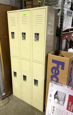 36" X 15" X 78" 6-LOCKER STORAGE UNIT, METAL