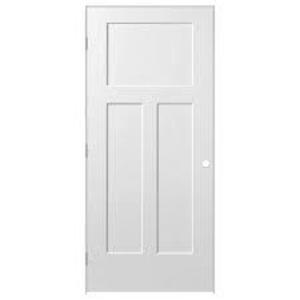 (3) MASONITE 32 in. x 80 in. Winslow 3-Panel Right-Handed Solid Core Primed Composite Single Prehung Interior Door