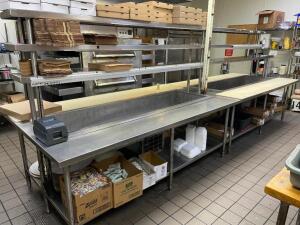 DESCRIPTION: 16' X 60" TWO SECTION REFRIGERATED MAKE LINE W/ STAINLESS RISER SHELF. ADDITIONAL INFORMATION 115 VOLT, 1 PHASE. RISER IS IN ONE SECTION,