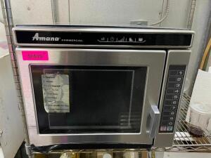 DESCRIPTION: AMANA 1700 WATT COMMERCIAL MICROWAVE BRAND / MODEL: RC17S LOCATION: KITCHEN QTY: 1