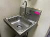 DESCRIPTION: WALL MOUNTED STAINLESS HAND SINK SIZE 15" X 15" LOCATION: KITCHEN QTY: 1 - 2