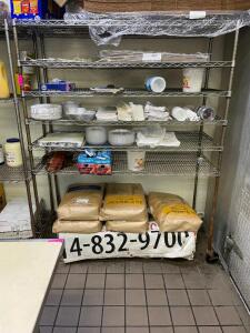 DESCRIPTION: 60" X 24" SIX TIER WIRE RACK ON CASTERS ADDITIONAL INFORMATION NO CONTENTS INCLUDED SIZE 60" X 24" X 72" LOCATION: KITCHEN QTY: 1