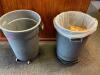 DESCRIPTION: (2) 44 GALLON TRASH CANS W/ DOLLYS BRAND / MODEL: RUBBERMAID BRUTE SIZE 44 GALLON LOCATION: SEATING THIS LOT IS: SOLD BY THE PIECE QTY: 2 - 2