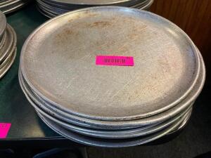 DESCRIPTION: (12) 12" PIZZA PANS SIZE 12" LOCATION: SEATING THIS LOT IS: SOLD BY THE PIECE QTY: 12