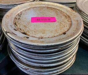 DESCRIPTION: (24) 8" PIZZA PANS SIZE 8" LOCATION: SEATING THIS LOT IS: SOLD BY THE PIECE QTY: 24